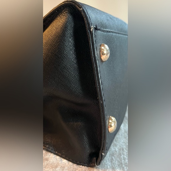 Michael Kors MK Large Hamilton Tote Bag Black Saffiano Leather Black Purse - Picture 6 of 12